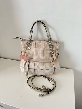 Coach Pastel Signature Plaid 2way Bag